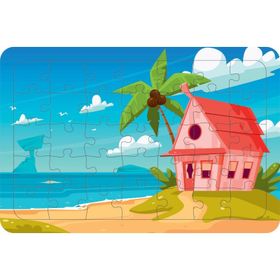 Güven Serigrafi Sahil Evi 35 Parça Ahşap Çocuk Puzzle Yapboz
