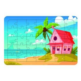 Güven Serigrafi Sahil Evi 35 Parça Ahşap Çocuk Puzzle Yapboz
