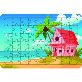 Güven Serigrafi Sahil Evi 54 Parça Ahşap Çocuk Puzzle Yapboz