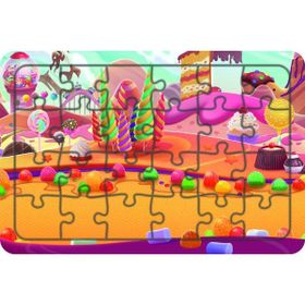 Güven Serigrafi Şeker Dünyası 24 Parça Ahşap Çocuk Puzzle Yapboz