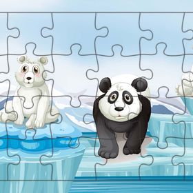 Güven Serigrafi Sevimli Kutup Ayıları 24 Parça Ahşap Çocuk Puzzle Yapboz
