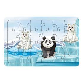 Güven Serigrafi Sevimli Kutup Ayıları 24 Parça Ahşap Çocuk Puzzle Yapboz