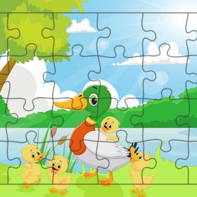 Güven Serigrafi Sevimli Ördekler 24 Parça Ahşap Çocuk Puzzle Yapboz