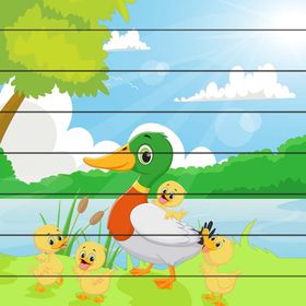 Güven Serigrafi Sevimli Ördekler Çubuk Ahşap Çocuk Puzzle Yapboz
