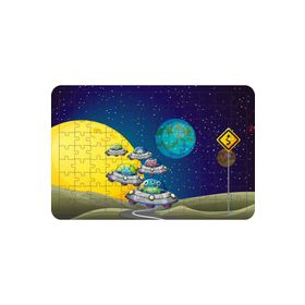 Güven Serigrafi Sevimli Uzaylılar 108 Parça Ahşap Çocuk Puzzle Yapboz
