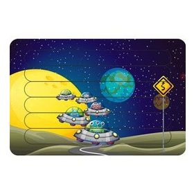 Güven Serigrafi Sevimli Uzaylılar Çubuk Ahşap Çocuk Puzzle Yapboz