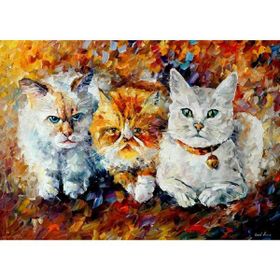 Güven Serigrafi Somurtkan Kediler 1000 Parça Ahşap Puzzle Yapboz