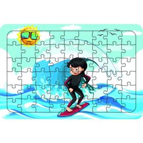 Güven Serigrafi Sörfcü Kız 54 Parça Ahşap Çocuk Puzzle Yapboz