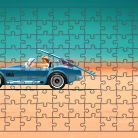 Güven Serigrafi Sörfcü Kız Yolda 108 Parça Ahşap Çocuk Puzzle Yapboz