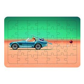Güven Serigrafi Sörfcü Kız Yolda 35 Parça Ahşap Çocuk Puzzle Yapboz