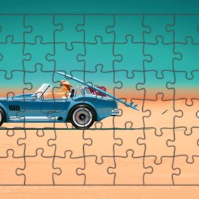 Güven Serigrafi Sörfcü Kız Yolda 54 Parça Ahşap Çocuk Puzzle Yapboz