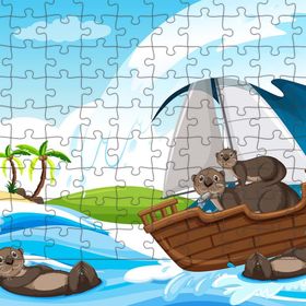Güven Serigrafi Su Samurları 108 Parça Ahşap Çocuk Puzzle Yapboz