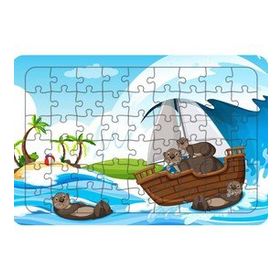 Güven Serigrafi Su Samurları 54 Parça Ahşap Çocuk Puzzle Yapboz