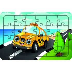 Güven Serigrafi Taksi 24 Parça Ahşap Çocuk Puzzle Yapboz