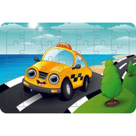 Güven Serigrafi Taksi 35 Parça Ahşap Çocuk Puzzle Yapboz