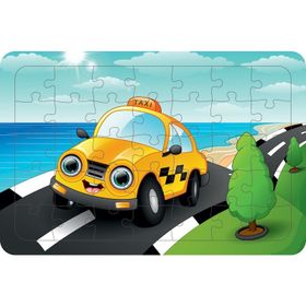 Güven Serigrafi Taksi 35 Parça Ahşap Çocuk Puzzle Yapboz