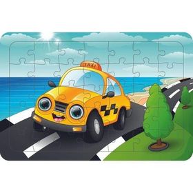 Güven Serigrafi Taksi 35 Parça Ahşap Çocuk Puzzle Yapboz