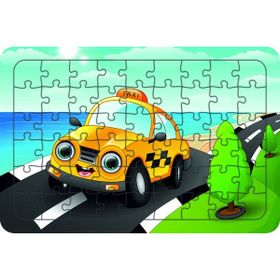Güven Serigrafi Taksi 54 Parça Ahşap Çocuk Puzzle Yapboz