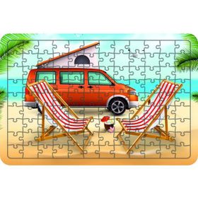 Güven Serigrafi Tatil Karavanı 108 Parça Ahşap Çocuk Puzzle Yapboz