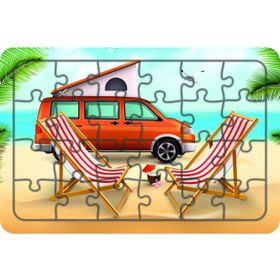 Güven Serigrafi Tatil Karavanı 24 Parça Ahşap Çocuk Puzzle Yapboz