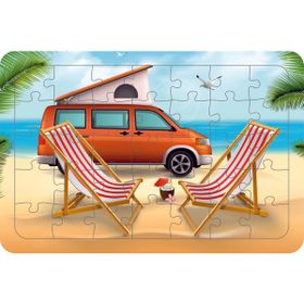 Güven Serigrafi Tatil Karavanı 35 Parça Ahşap Çocuk Puzzle Yapboz