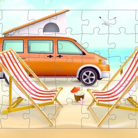 Güven Serigrafi Tatil Karavanı 35 Parça Ahşap Çocuk Puzzle Yapboz