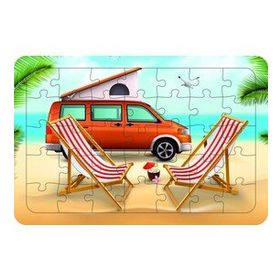 Güven Serigrafi Tatil Karavanı 35 Parça Ahşap Çocuk Puzzle Yapboz