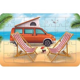 Güven Serigrafi Tatil Karavanı 35 Parça Ahşap Çocuk Puzzle Yapboz