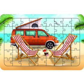 Güven Serigrafi Tatil Karavanı 54 Parça Ahşap Çocuk Puzzle Yapboz
