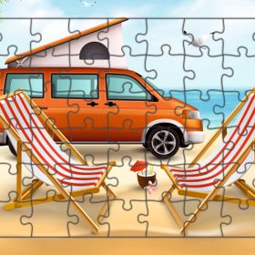 Güven Serigrafi Tatil Karavanı 54 Parça Ahşap Çocuk Puzzle Yapboz
