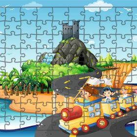 Güven Serigrafi Tatil Treni 108 Parça Ahşap Çocuk Puzzle Yapboz