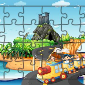 Güven Serigrafi Tatil Treni 24 Parça Ahşap Çocuk Puzzle Yapboz