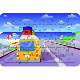 Güven Serigrafi Tatil Yolculuğumuz 54 Parça Ahşap Çocuk Puzzle Yapboz