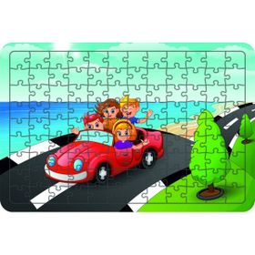 Güven Serigrafi Tatile Giden Çocuklar 108 Parça Ahşap Çocuk Puzzle Yapboz