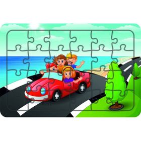 Güven Serigrafi Tatile Giden Çocuklar 24 Parça Ahşap Çocuk Puzzle Yapboz