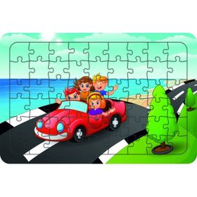 Güven Serigrafi Tatile Giden Çocuklar 54 Parça Ahşap Çocuk Puzzle Yapboz