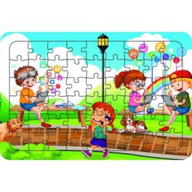 Güven Serigrafi Teknoloji ve Çocuklar 54 Parça Ahşap Çocuk Puzzle