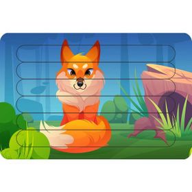 Güven Serigrafi Tilki Çubuk Ahşap Çocuk Puzzle Yapboz