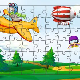 Güven Serigrafi Uçan Çocuklar Model 2 54 Parça 19,5 x 29,5 cm Ahşap Çocuk Puzzle Yapboz