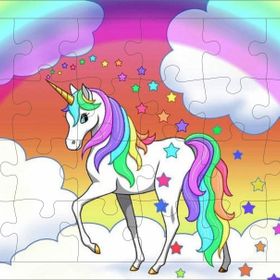 Güven Serigrafi Unicorn 2 24 Parça Ahşap Çerçeveli Puzzle Yapboz