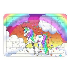 Güven Serigrafi Unicorn 2 54 Parça Ahşap Çerçeveli Puzzle Yapboz
