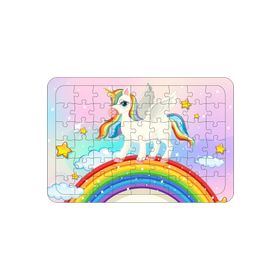 Güven Serigrafi Unicorn 3 54 Parça Ahşap Çerçeveli Puzzle