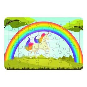 Güven Serigrafi Unicorn 35 Parça Ahşap Çocuk Puzzle Yapboz