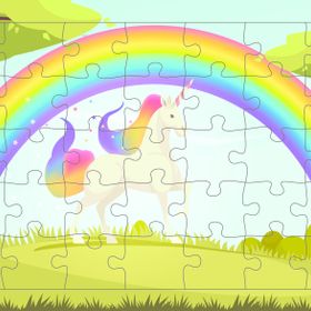 Güven Serigrafi Unicorn 35 Parça Ahşap Çocuk Puzzle Yapboz