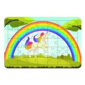 Güven Serigrafi Unicorn 35 Parça Ahşap Çocuk Puzzle Yapboz