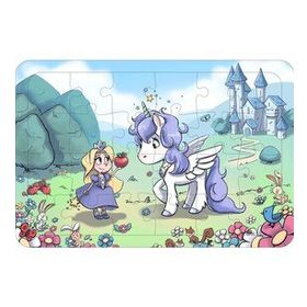 Güven Serigrafi Unicorn 6 24 Parça Ahşap Çerçeveli Puzzle Yapboz