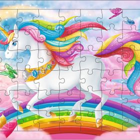 Güven Serigrafi Unicorn 7 54 Parça Ahşap Çerçeveli Puzzle Yapboz