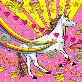 Güven Serigrafi Unicorn 8 24 Parça Ahşap Çerçeveli Puzzle Yapboz