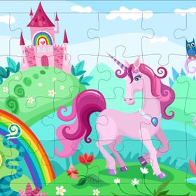 Güven Serigrafi Unicorn 9 24 Parça Ahşap Çerçeveli Puzzle Yapboz