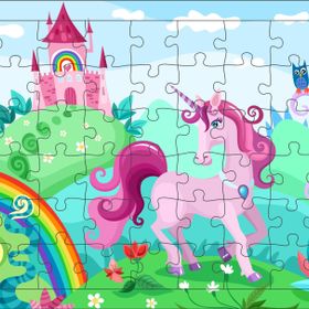 Güven Serigrafi Unicorn 9 54 Parça Ahşap Çerçeveli Puzzle Yapboz